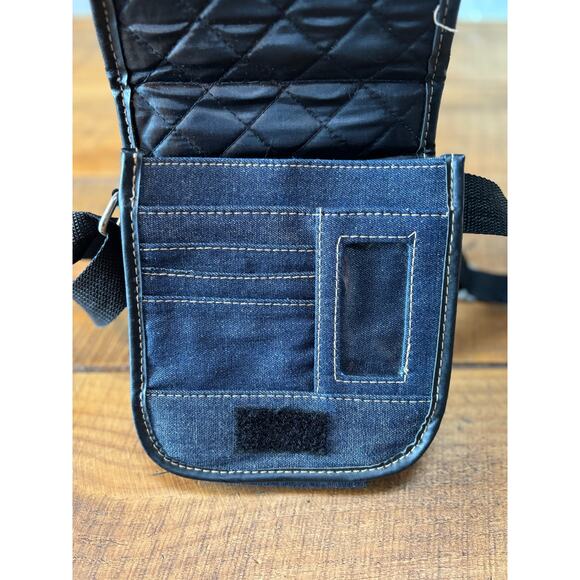 Mudd Vintage Y2K 90s Crossbody Bag Purse Navy Blue Denim Adjustable Straps - Picture 7 of 9